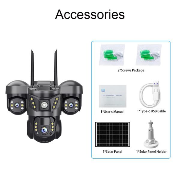 Cámara de Seguridad WiFi 4 Lentes - Imagen 2
